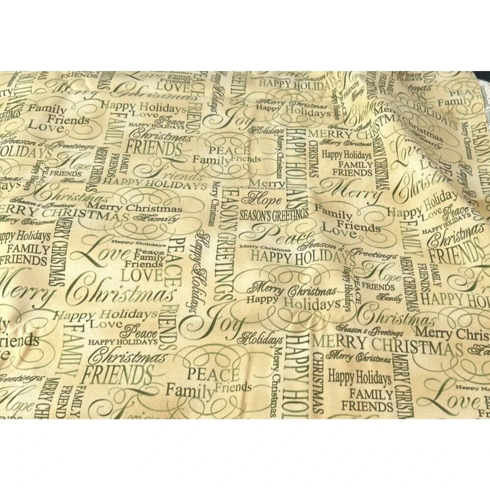 Season's Greetings Holiday Sentiments Cotton Quilting Fabric 35